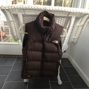 North Face Puffer Vest Brown